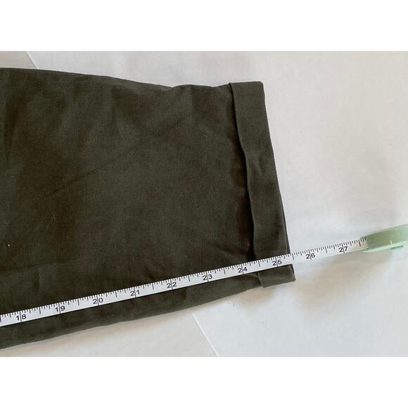 J. Crew Factory Olive Green Linen Blend Drawstring Cuffed Ankle Pants, Size 2 - Picture 12 of 13